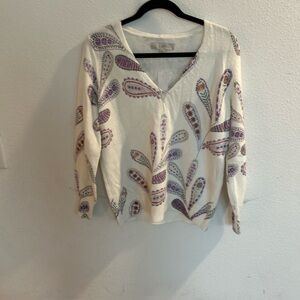 Loft Women’s Purple Pasley Sweater

Size M
NWT
